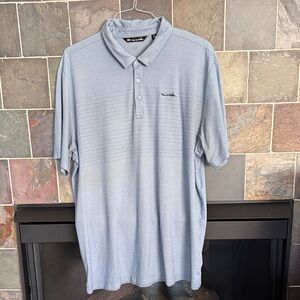 Travis Matthew Men’s Light Blue Golf Polo with subtle stripes